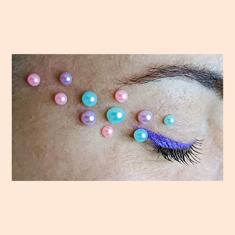 Strass Autocollants Visage - Perles Multicolores