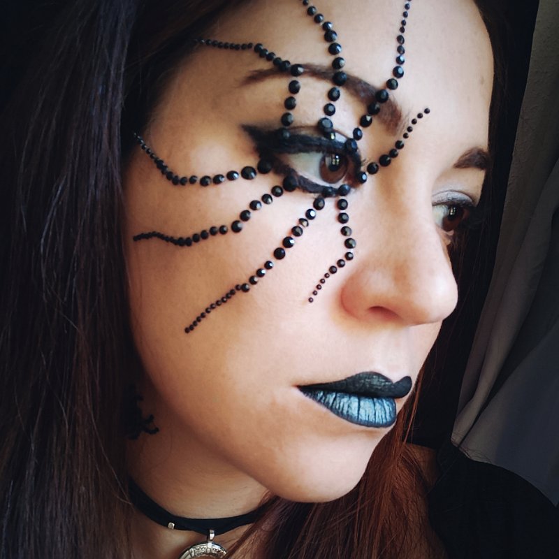 Strass Visage Autocollant - Araignée Halloween