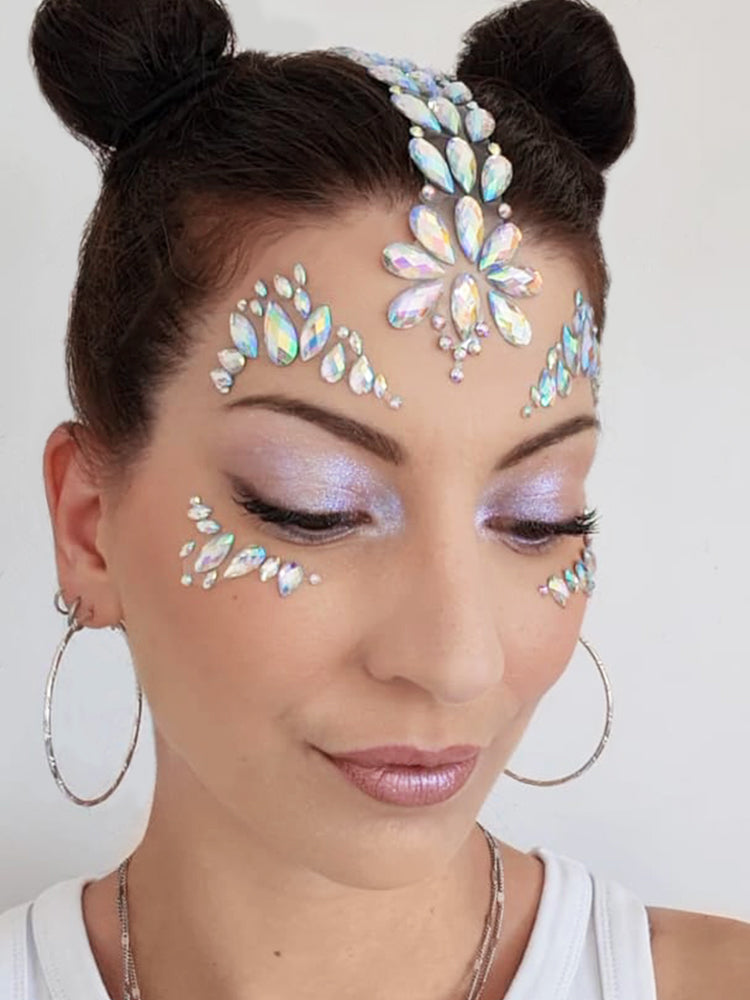 Magnifiques Bijou de Visage Strass Holographique