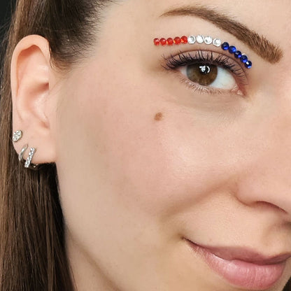 Strass Autocollants - Bleu Blanc Rouge