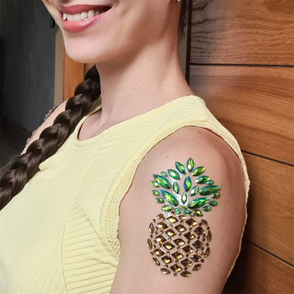 Strass de Corps Autocollant - Ananas