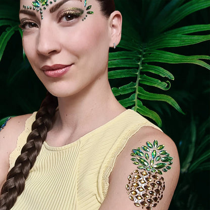 Strass de Corps Autocollant - Ananas