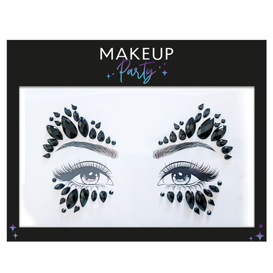 Strass Visage Autocollant - Festival Noir