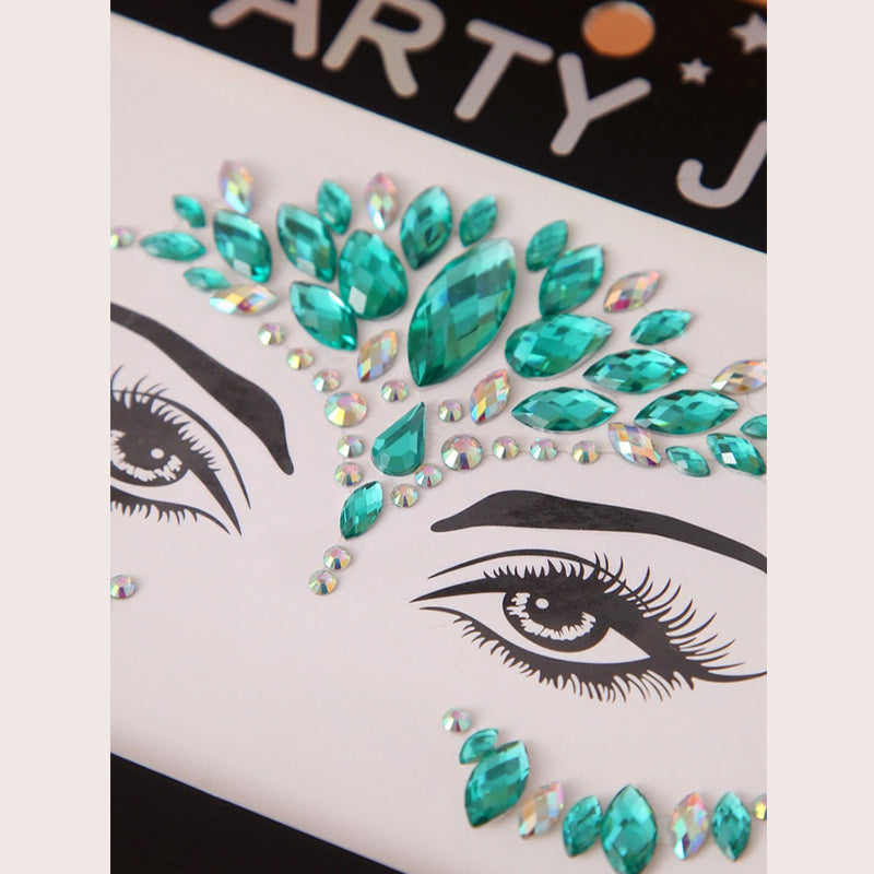 Strass Visage Autocollant - Masque Emeraude