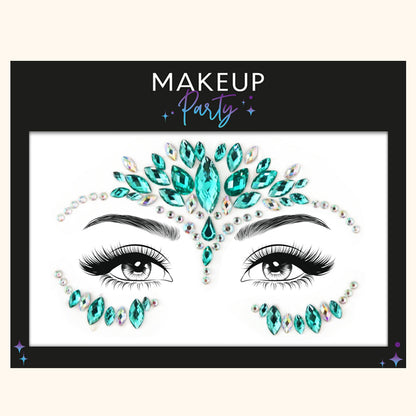 Strass Visage Autocollant - Masque Emeraude