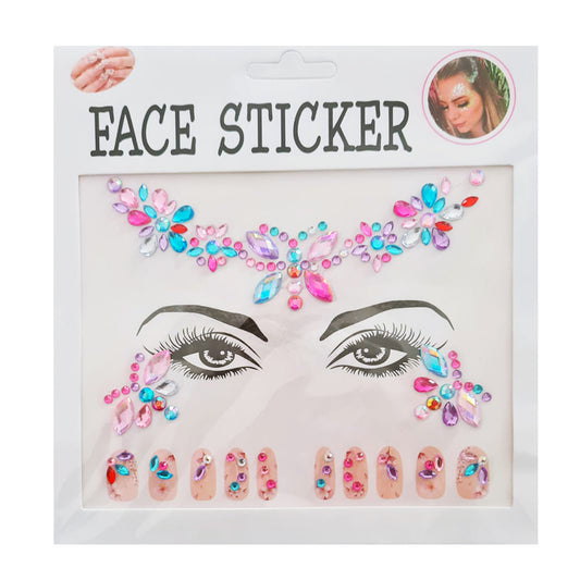 Strass Visage Autocollant - Papillons & Couleurs