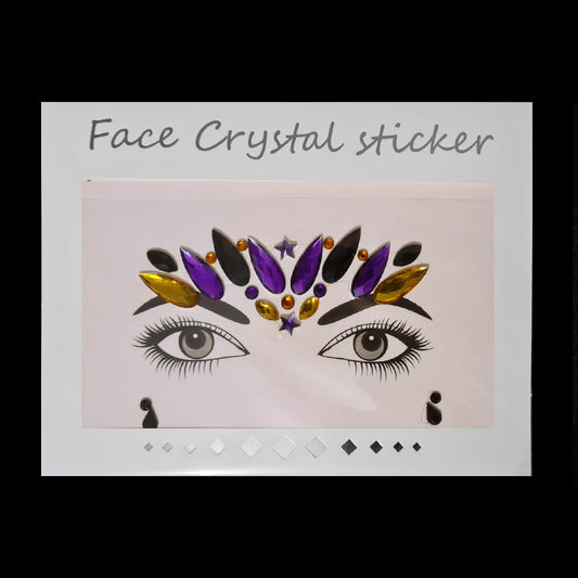 Strass Autocollant Visage - Halloween Violet