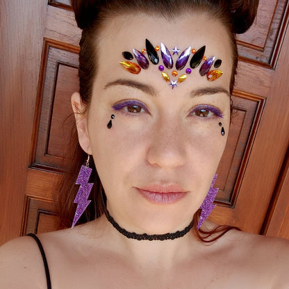 Strass Autocollant Visage - Magic Violet